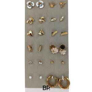 Set of 12 Earrings Firefly Roses Studs Huggie by BP